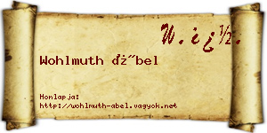 Wohlmuth Ábel névjegykártya