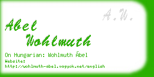 abel wohlmuth business card